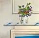 Flowers on marble mantel